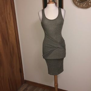 NWOT gray light weight knit midi dress